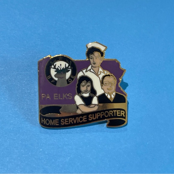 BPOE PA Elks Home Service Supporters Enamel Lapel Hat Jacket Pin - Picture 2 of 7